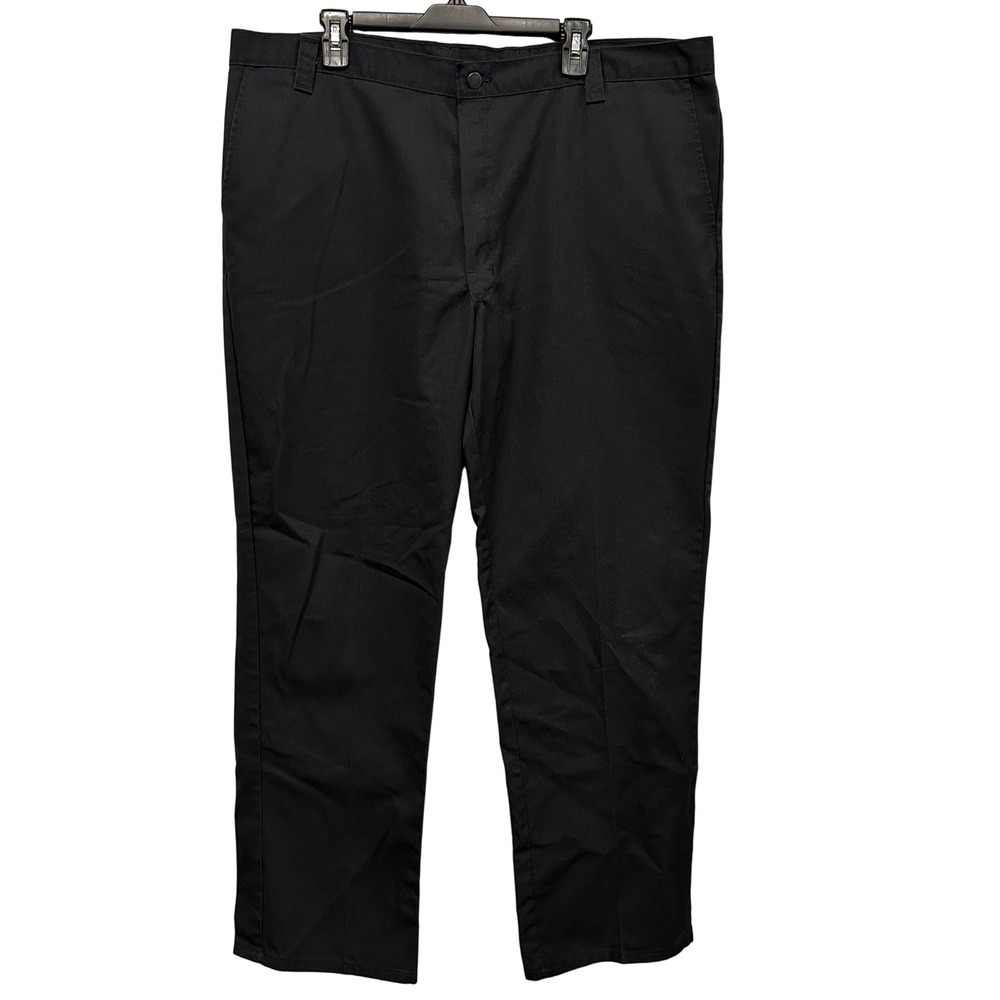 Dickies Men 42x32 Black Flat Front Work Chore Pants Straight Leg GP474BK Utility